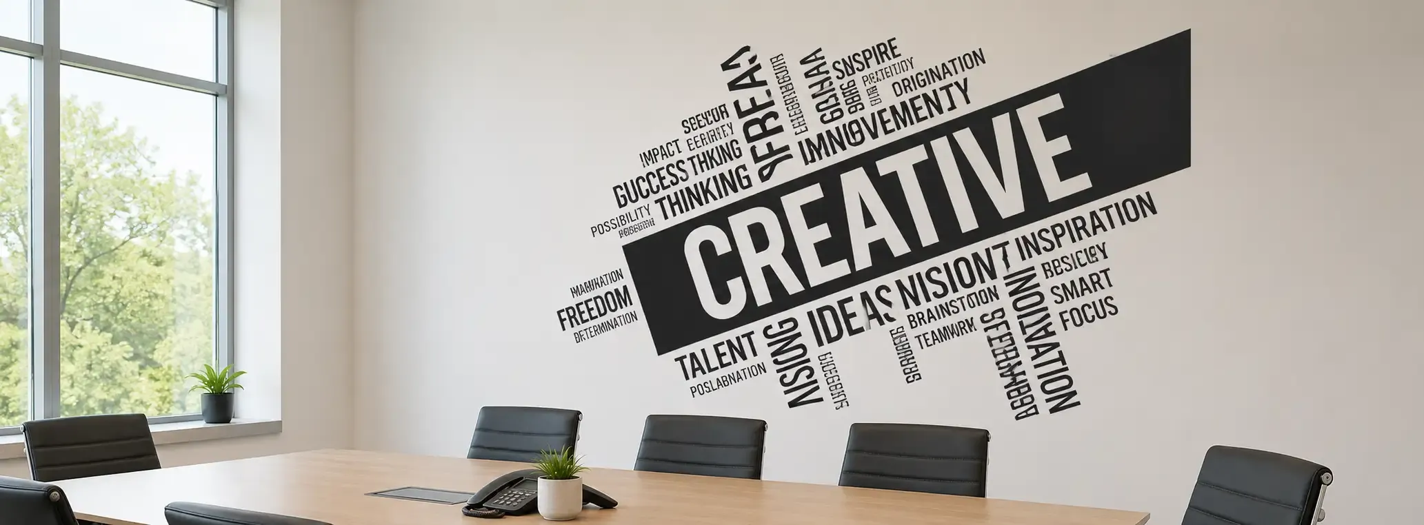 A meeting room mural