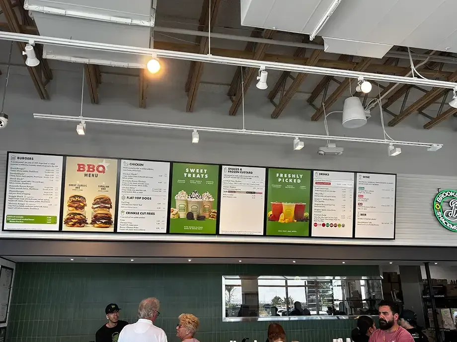 Menu board at AlphaGraphics University Drive