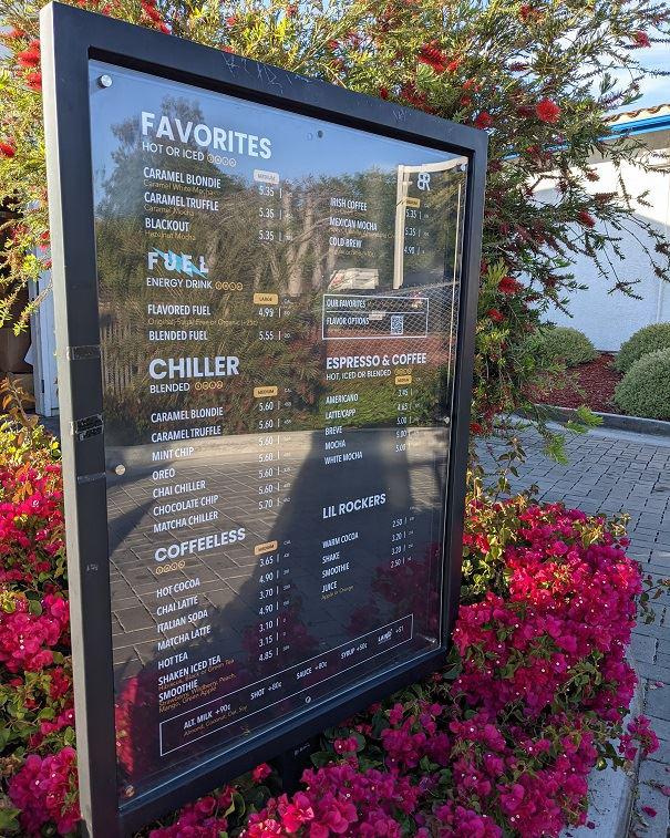 Menu Display - Black Rock Vista
