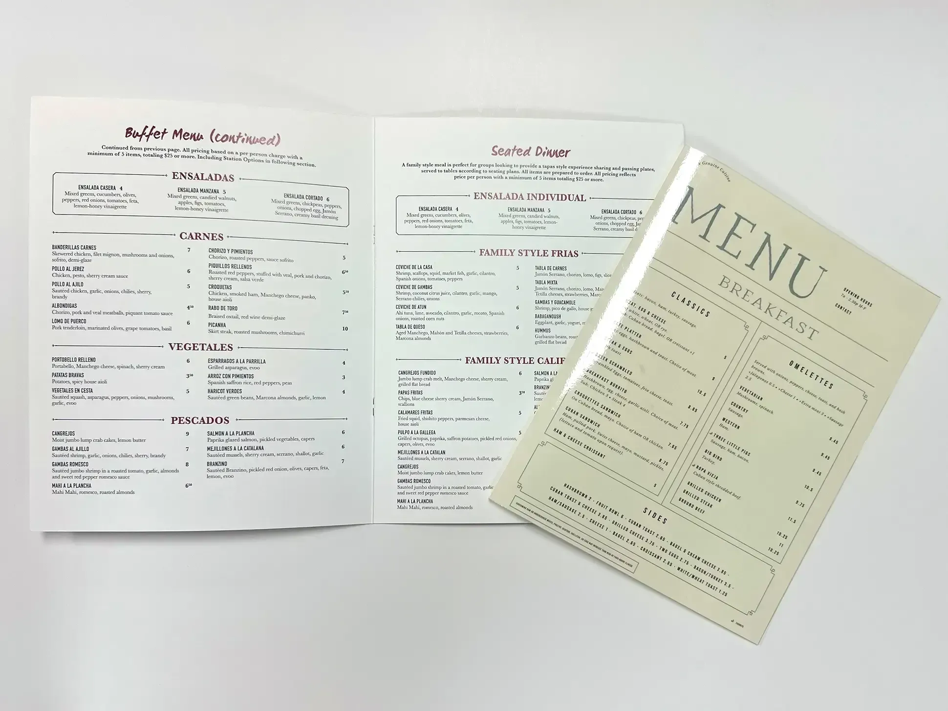 Menu printing at AlphaGraphics on Hillsborough