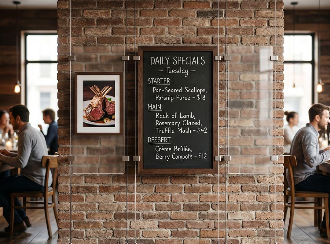 Menu cable display system