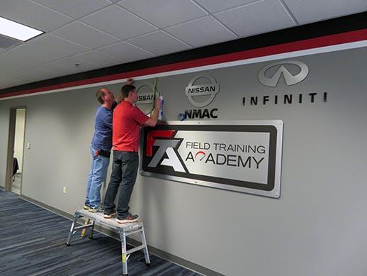 Mixed media signage makes a big impact.