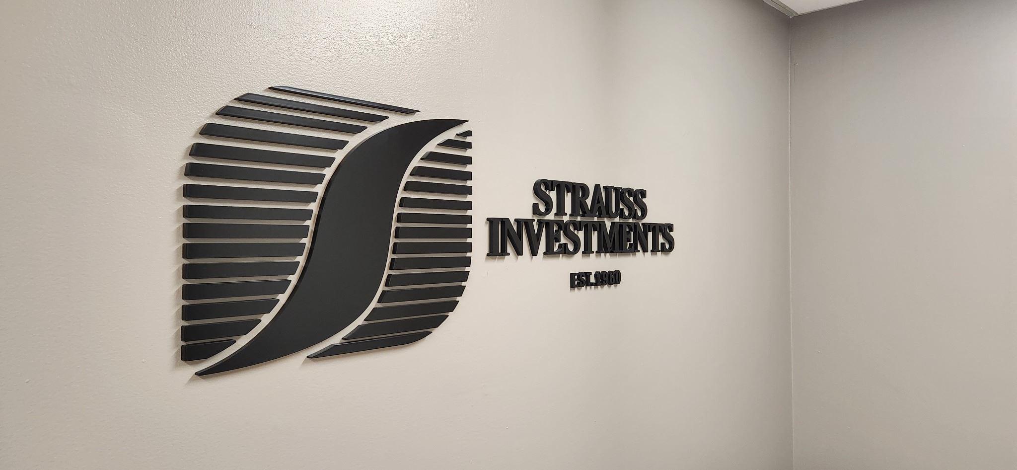 Office signage cut acrylic lettering and graphics for wall sign
