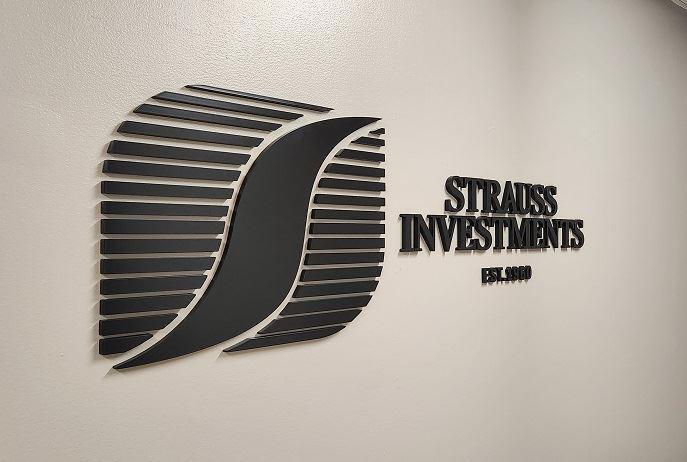 Office signage cut acrylic lettering and graphics for wall