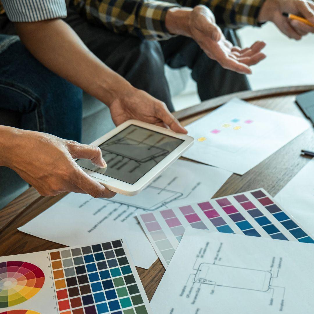 graphic designers looking at options for colors