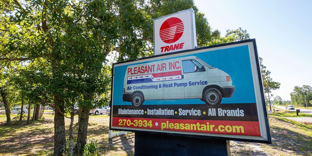 Marquee sign outside of Pleasant Air