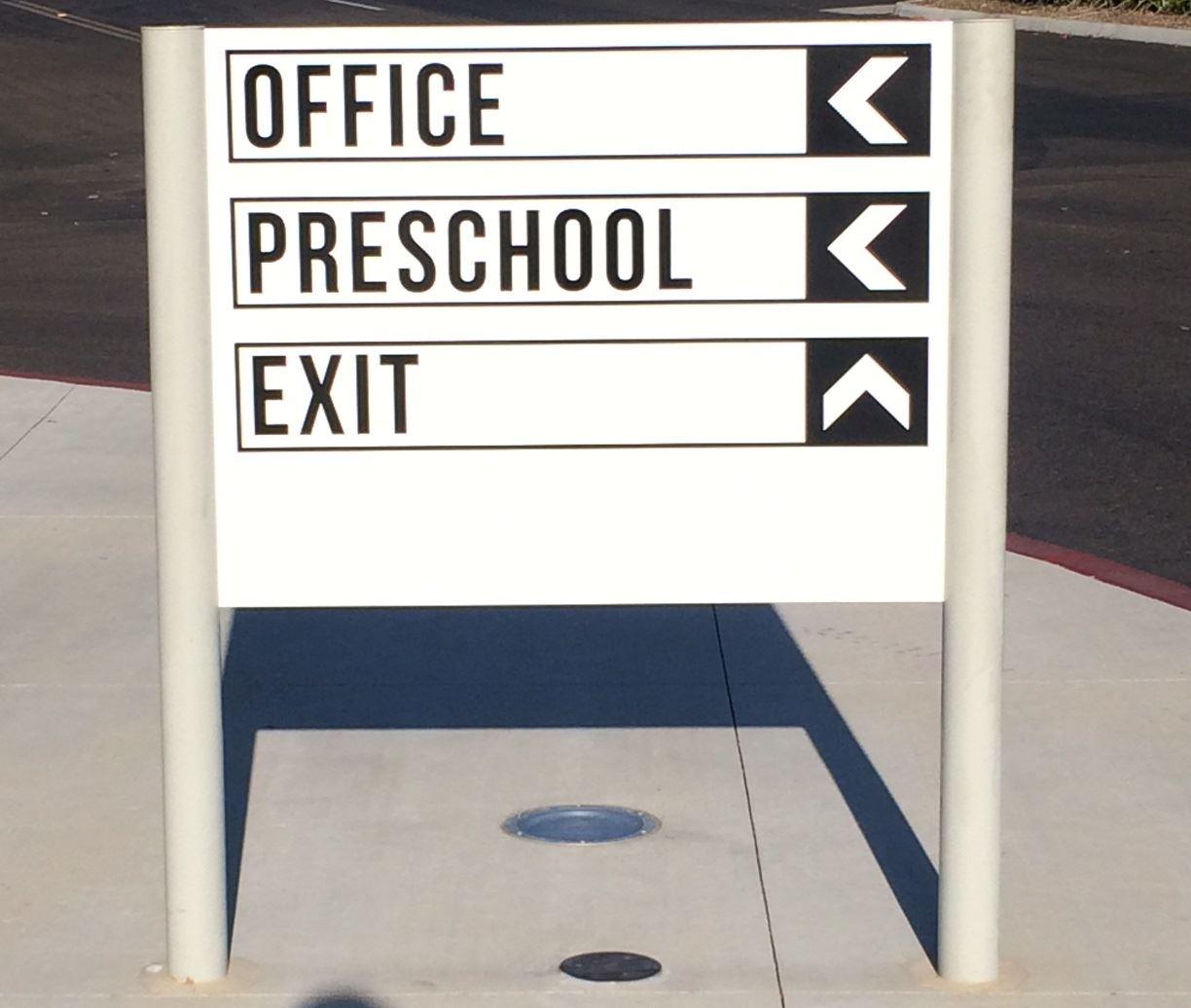 Post Pole Directional Sign
