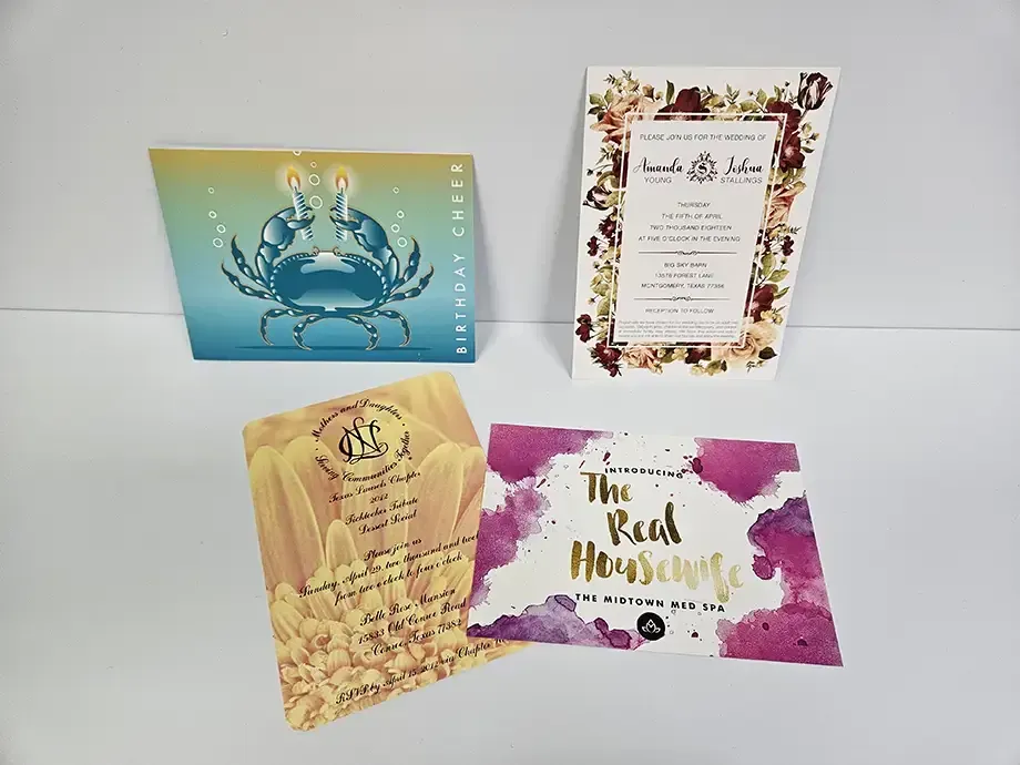 Printed invites and cards at AlphaGraphics The Woodlands