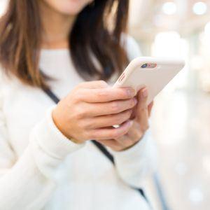 A woman on her phone