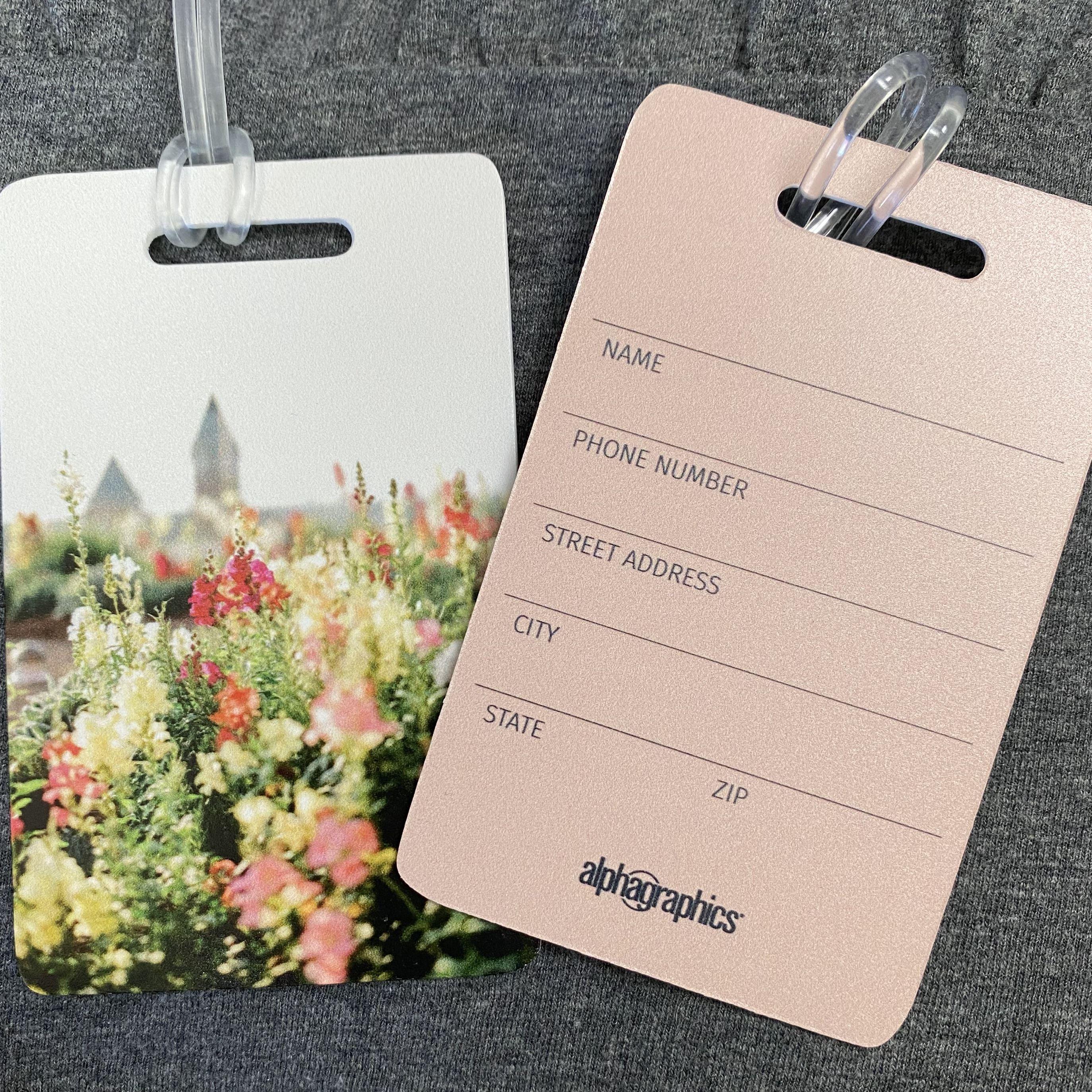 Custom printed luggage tags