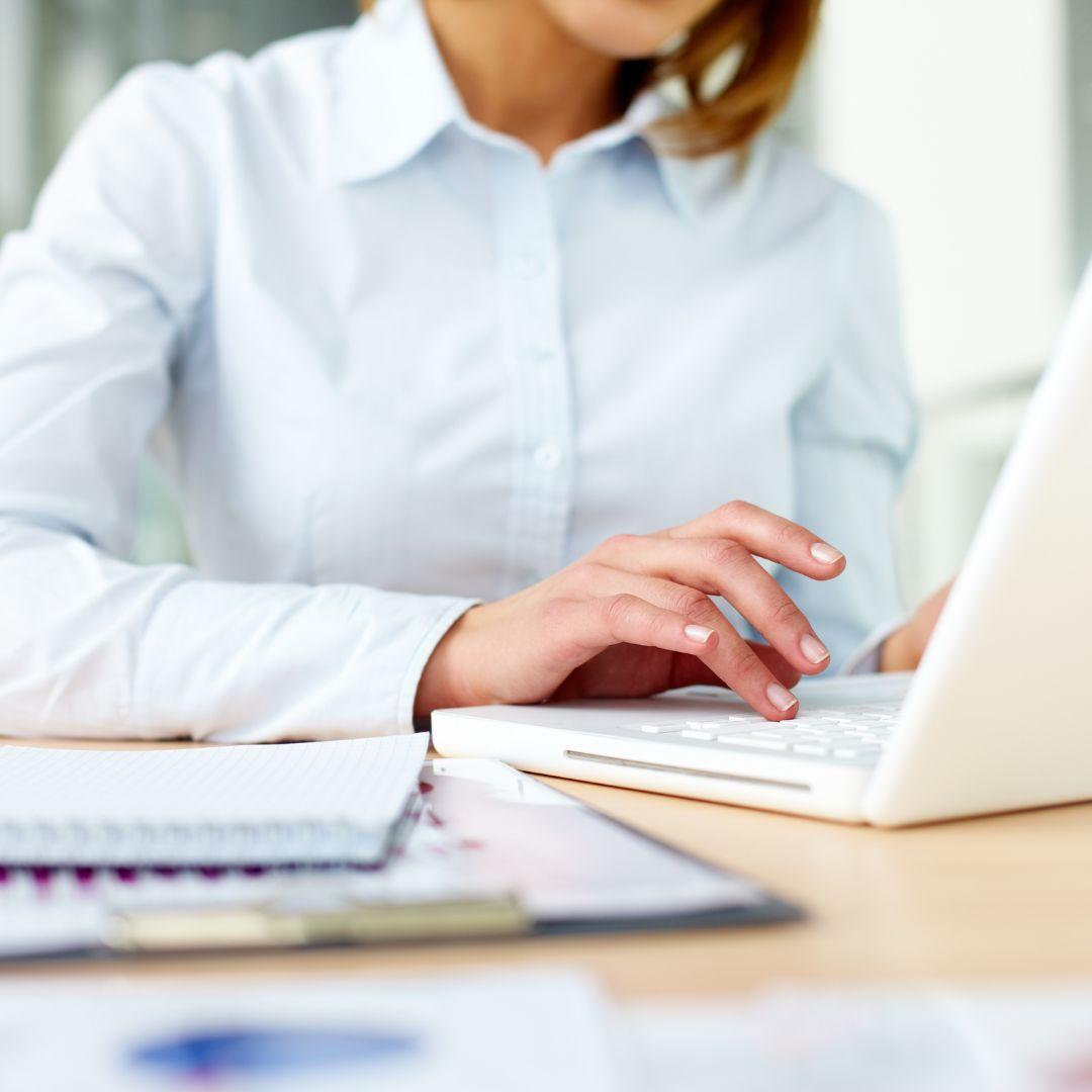 person working on computer