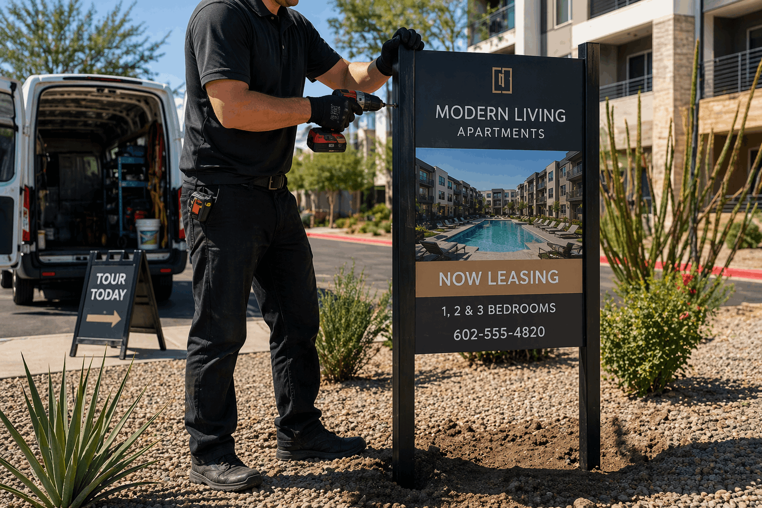 Real estate sign installation in Phoenix