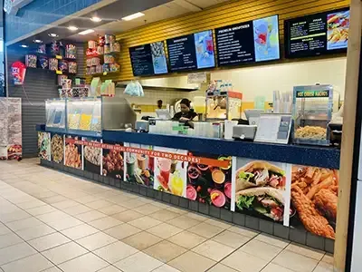 restaurant signage at alphagraphics north liberty