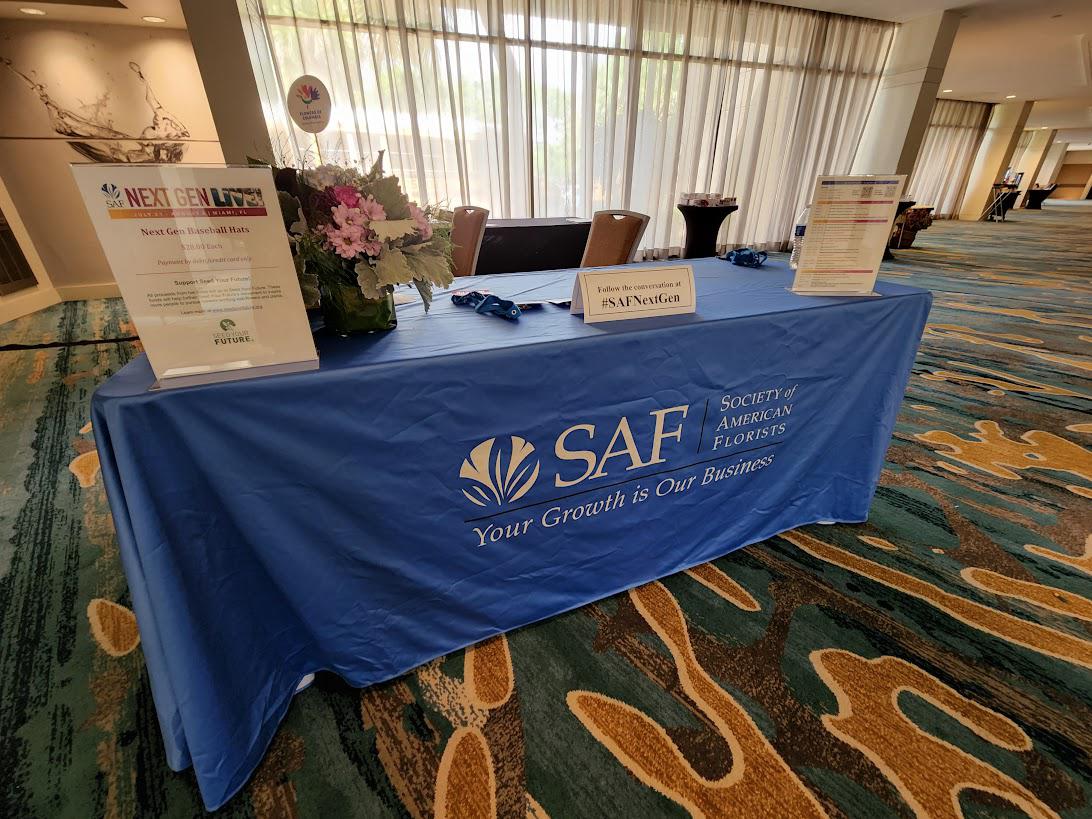Society of American Florists table cloth
