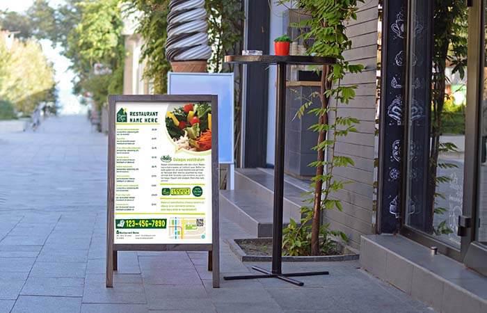 Sidewalk sign, sandwich board, A-frame
