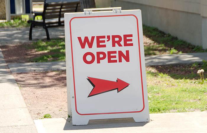 Sidewalk sign example