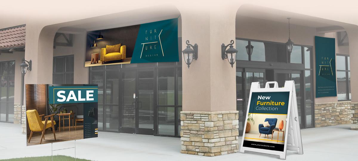 Sidewalk sign printing