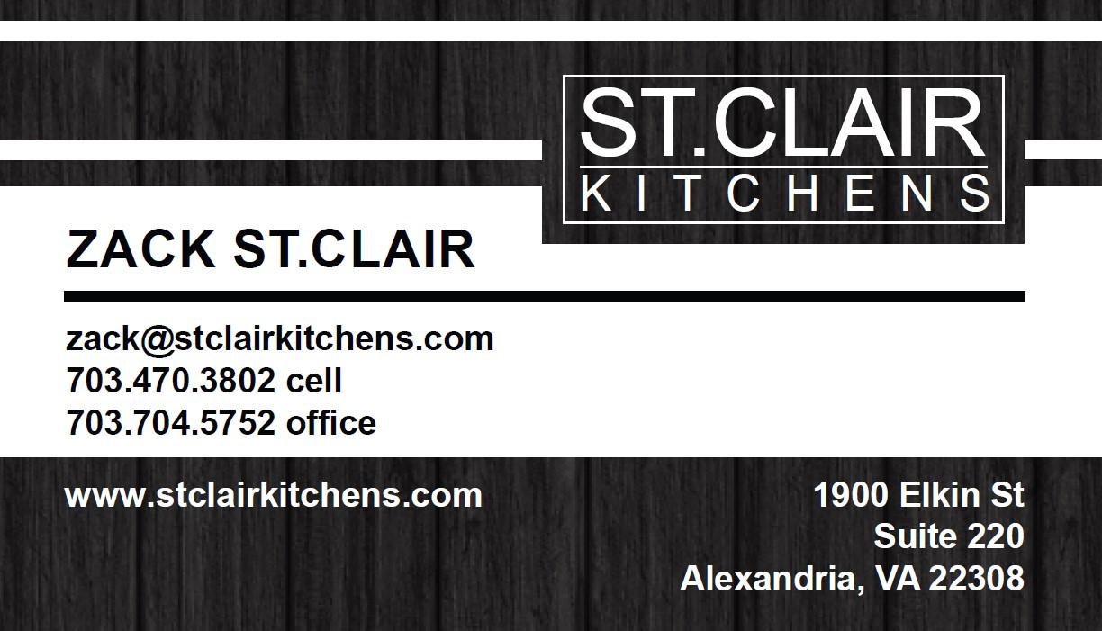 St. Clair Kitchens business card front