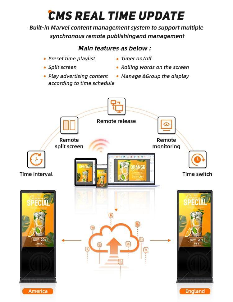 Stand alone LCD digital touch screen signage display 5