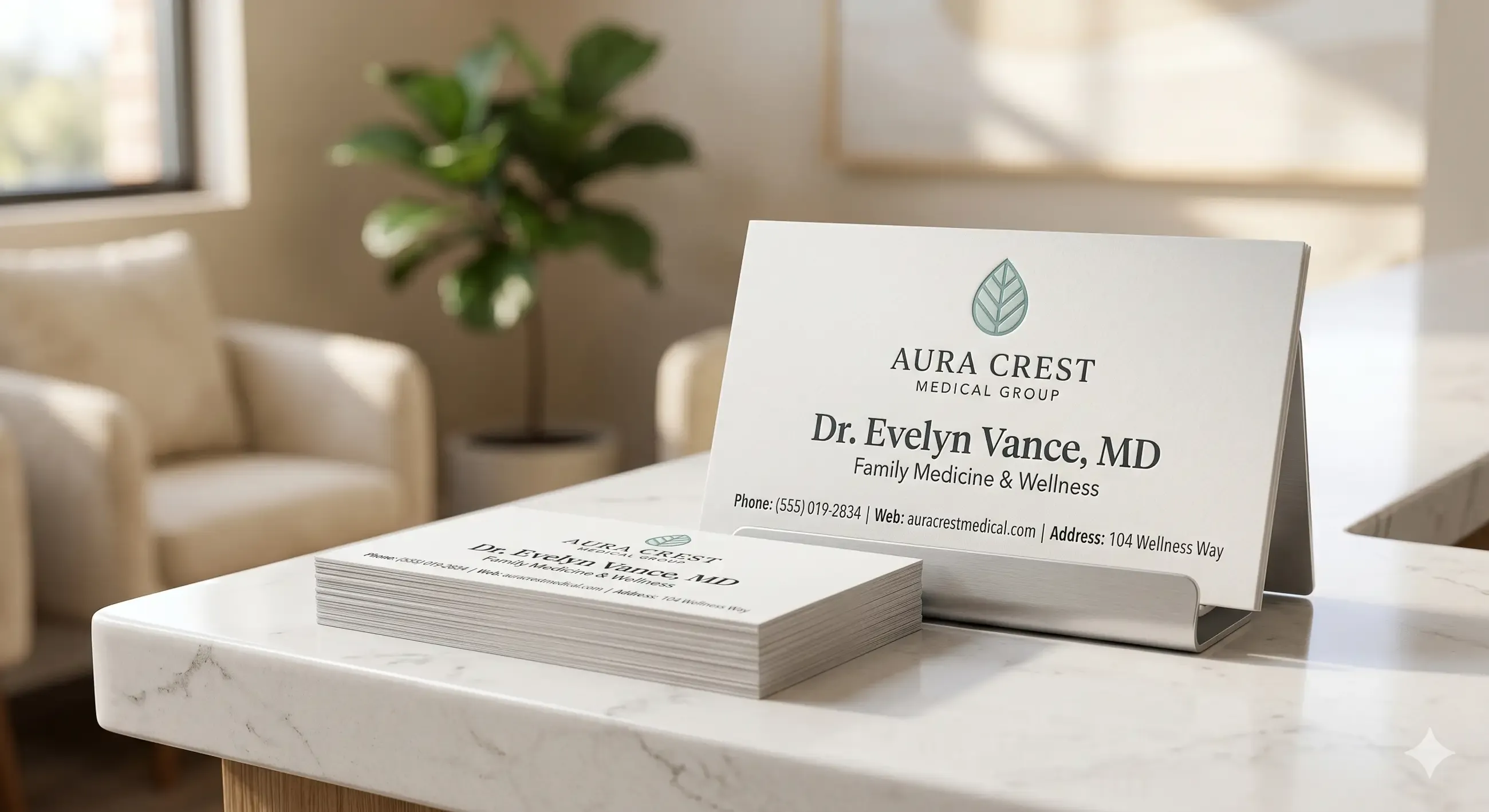 Aura Crest standard business card