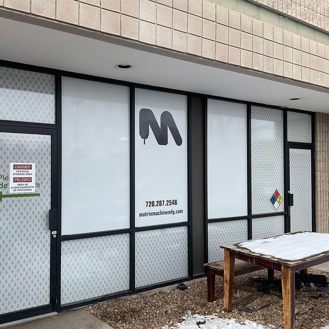 Storefront Window Perf for CNC Machining Company