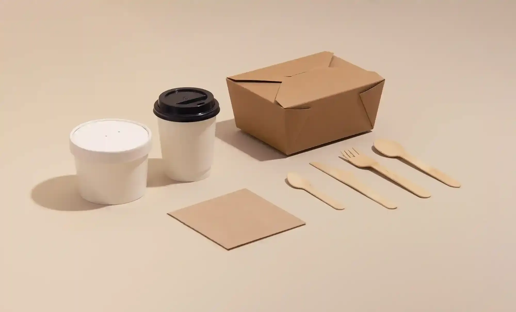An image of various recycled paper packaging.