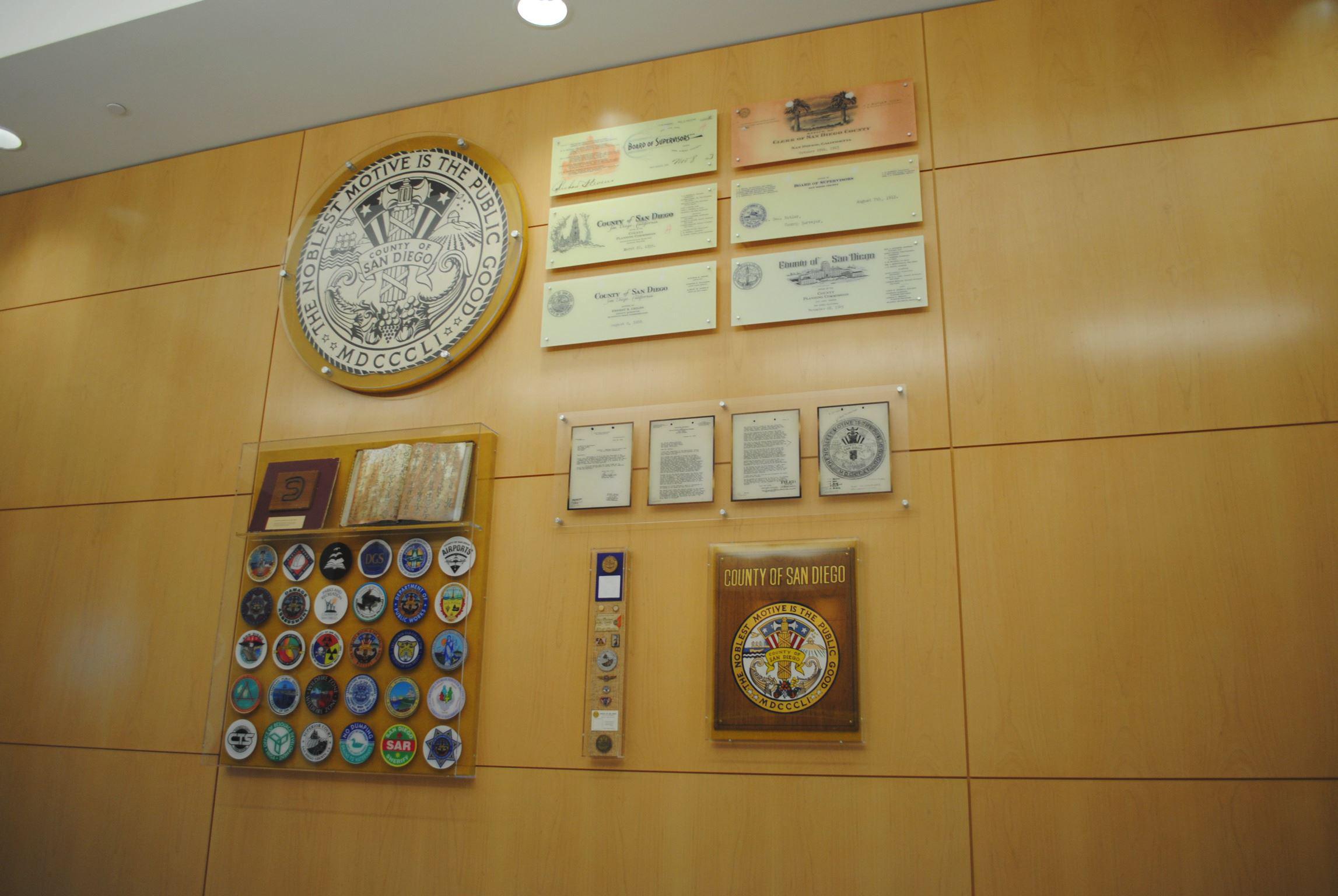 San Diego County artifact lobby display