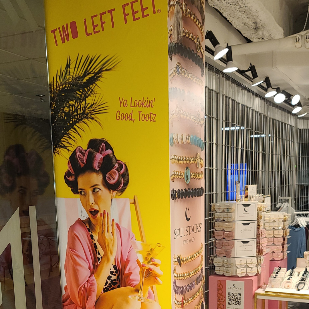 large banner in the store