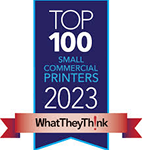 Top 100 Small Commercial Printers 2023 Badge