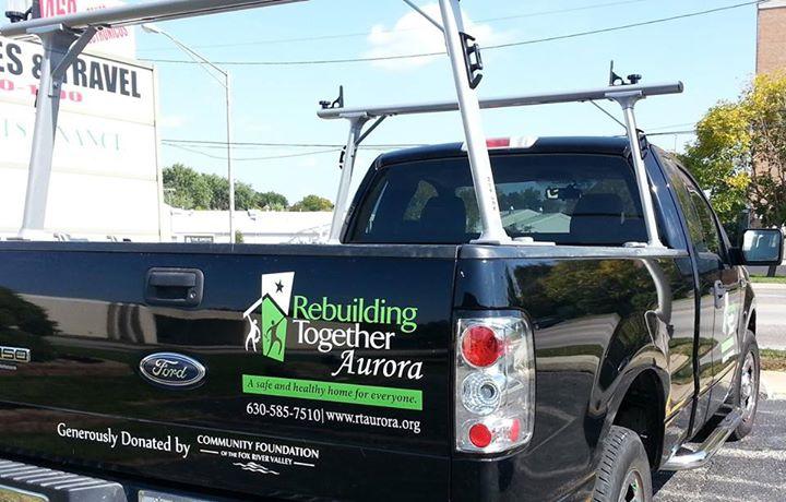 Vehicle graphic Rebulding Together Aur