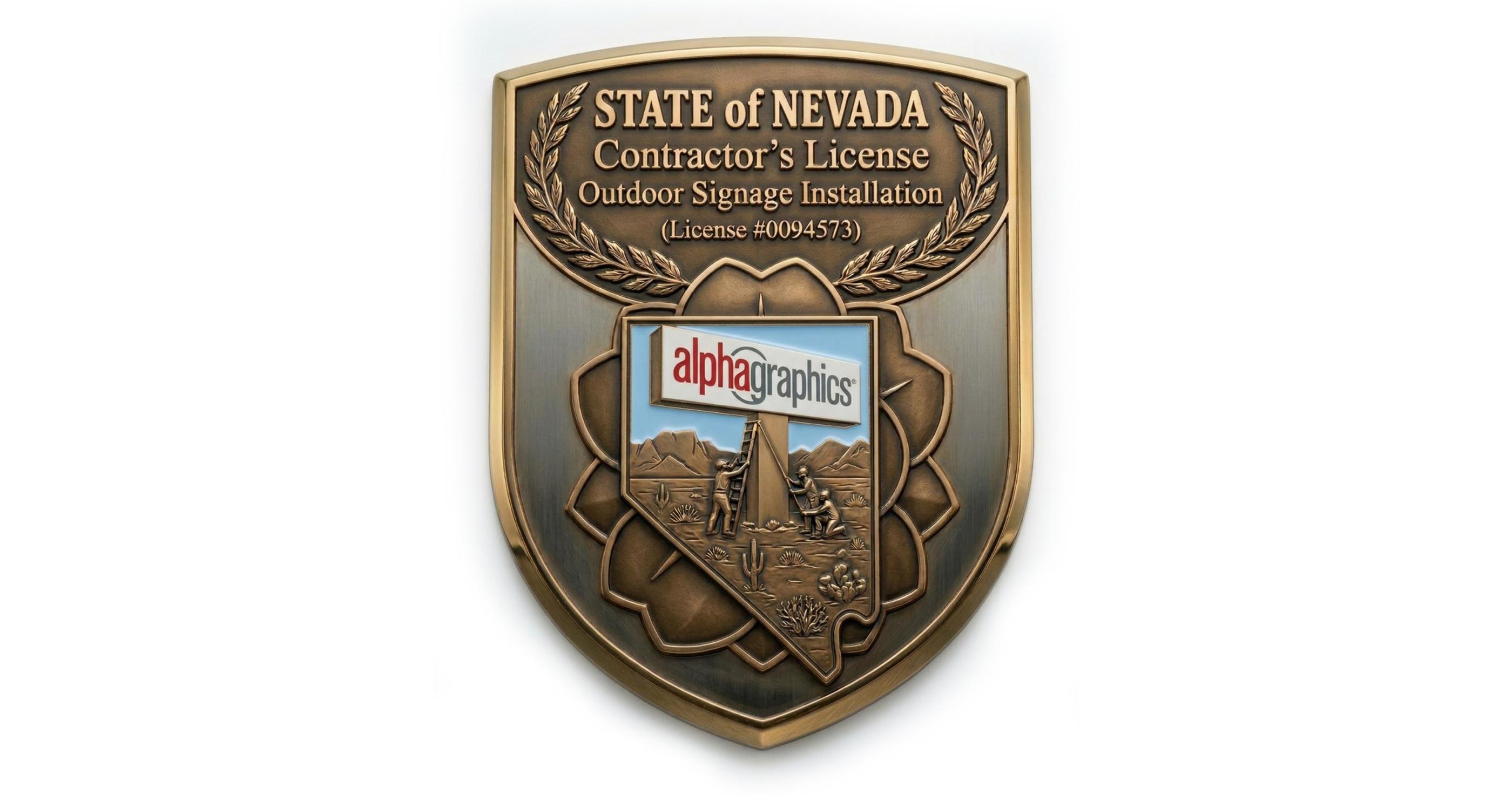 Alphagraphics State of Nevada Contractors License #0094573